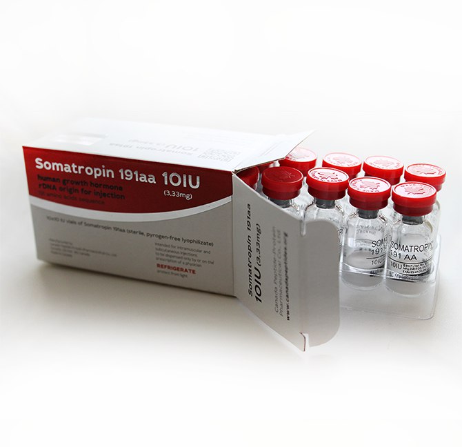 Somatropin (Гормон Роста) от Geanheal (10ЕД на флакон) Somatropin (Гормон Роста) от Geanheal (10ЕД на флакон) — упаковка препарата